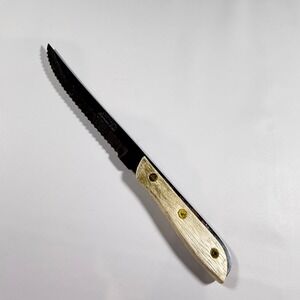 VTG Caesar's Stainless Steal Japan Steak Knife Wooden Handle  Rustic Cabin Core